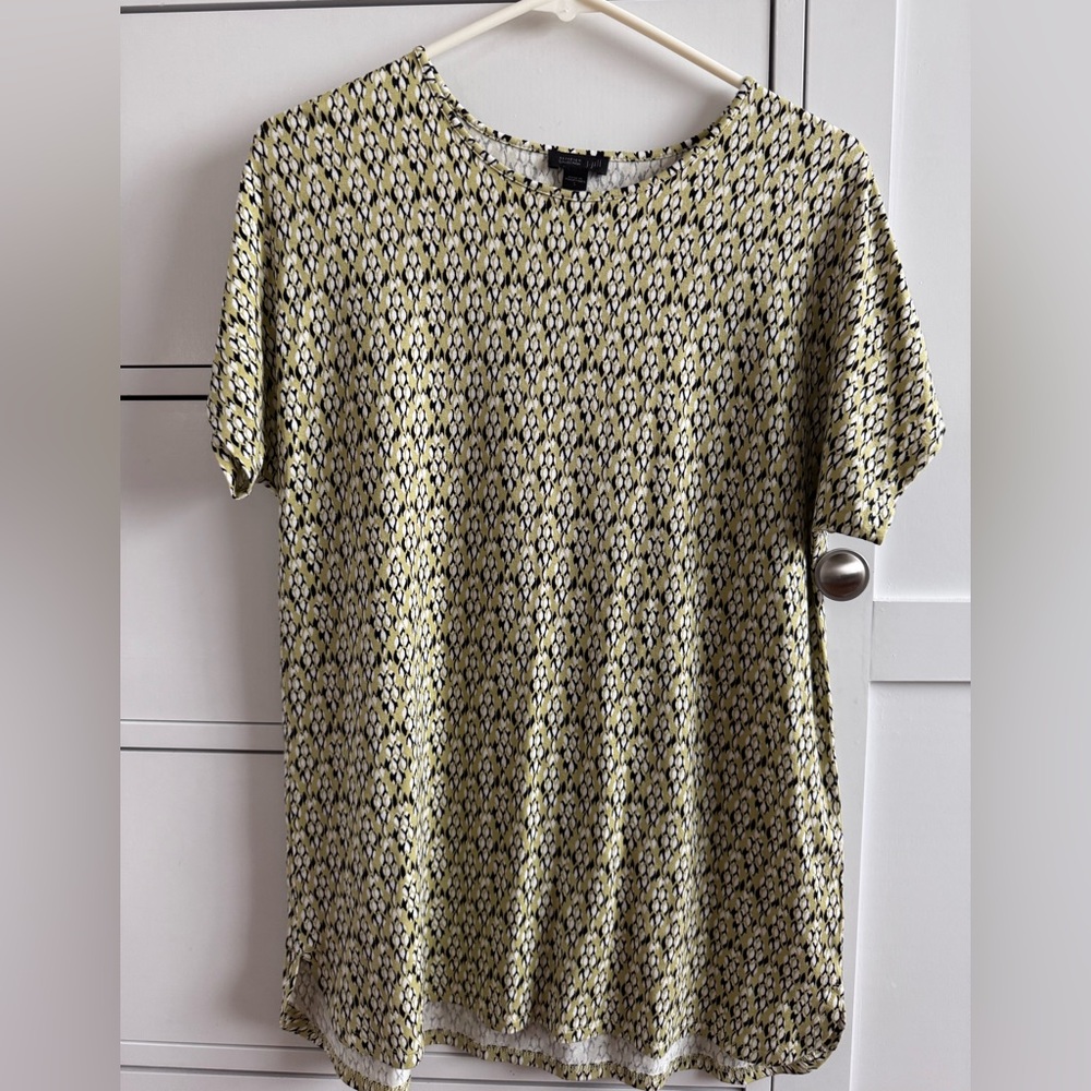 J. Jill Black and Green Boxy Short Sleeve Tunic
